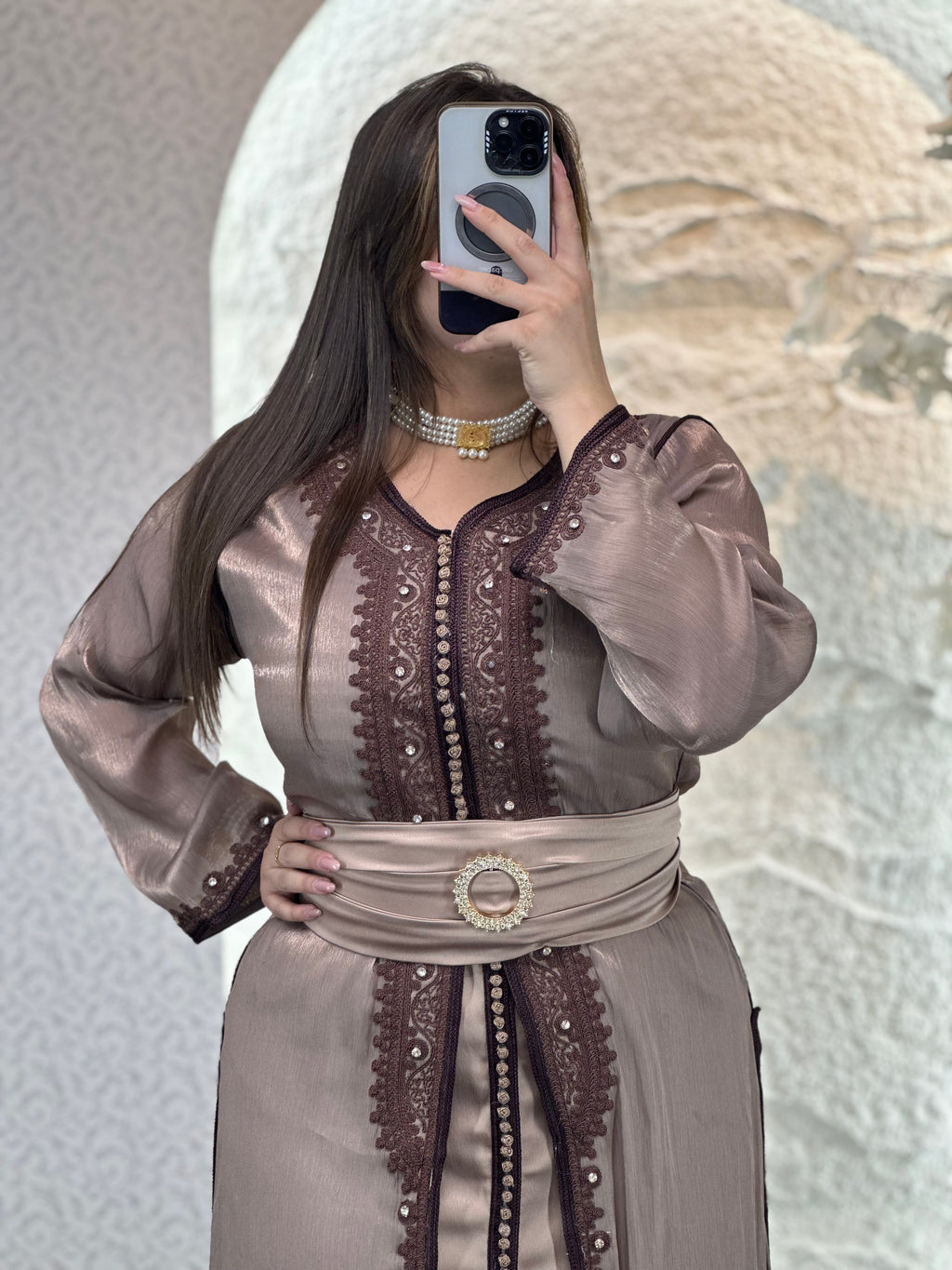 قفطان لؤلؤة الأناقة | Élégance Royale