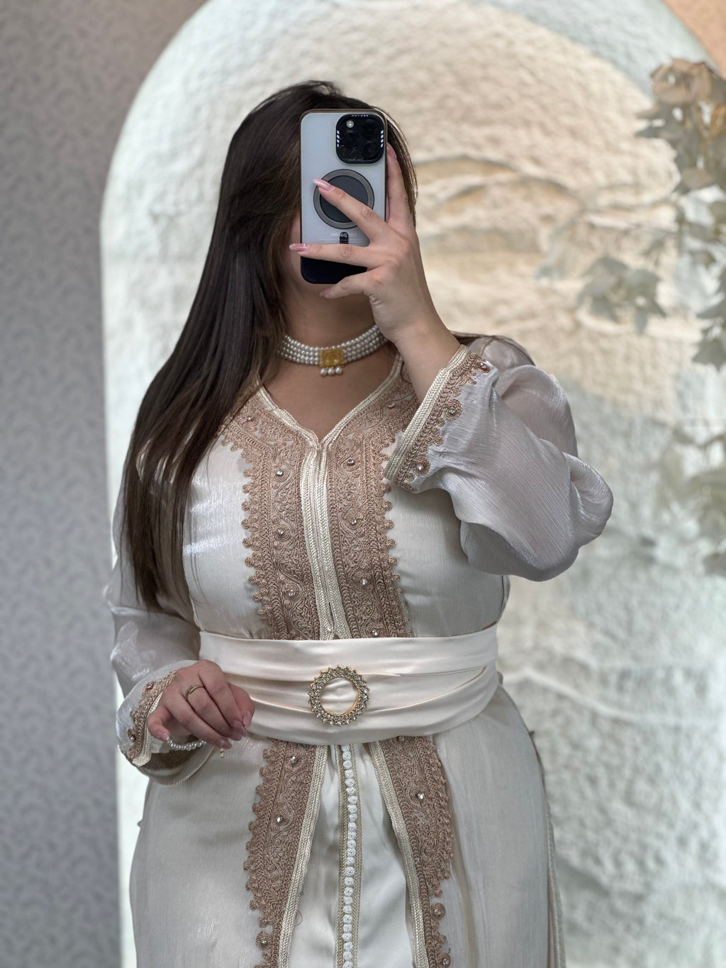قفطان لؤلؤة الأناقة | Élégance Royale